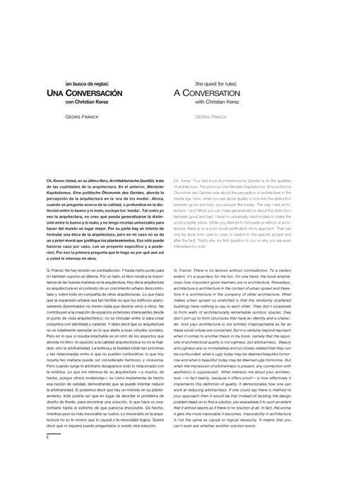 Georg Franck - En busca de reglas. Una conversación con Christian Kerez