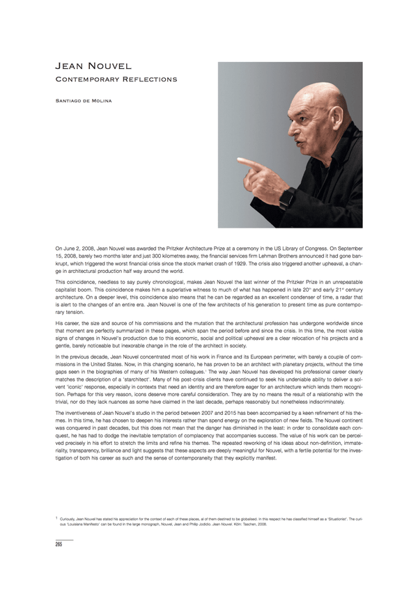 Santiago de Molina - Jean Nouvel Contemporary Reflections