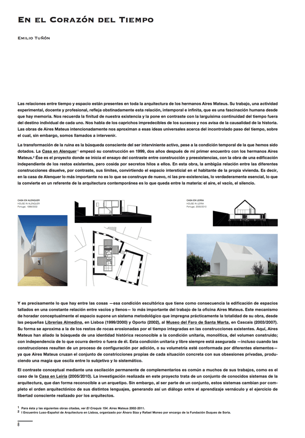 Emilio Tuñón - At the Heart of Time. A Conversation with Manuel and Francisco Aires Mateus
