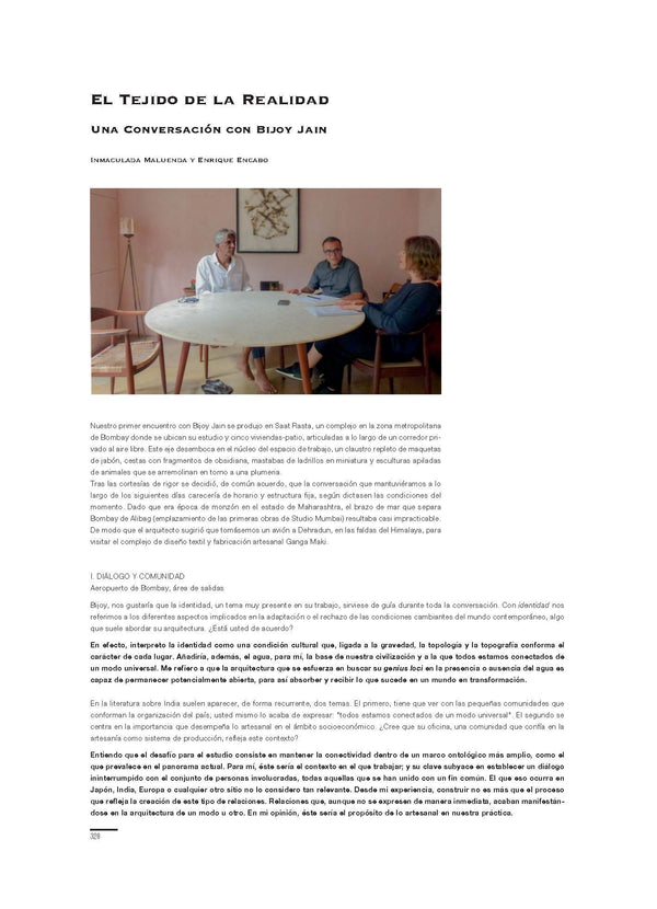 Inmaculada Maluenda y Enrique Encabo - El tejido de la realidad. Una conversación con Bijoy Jain
