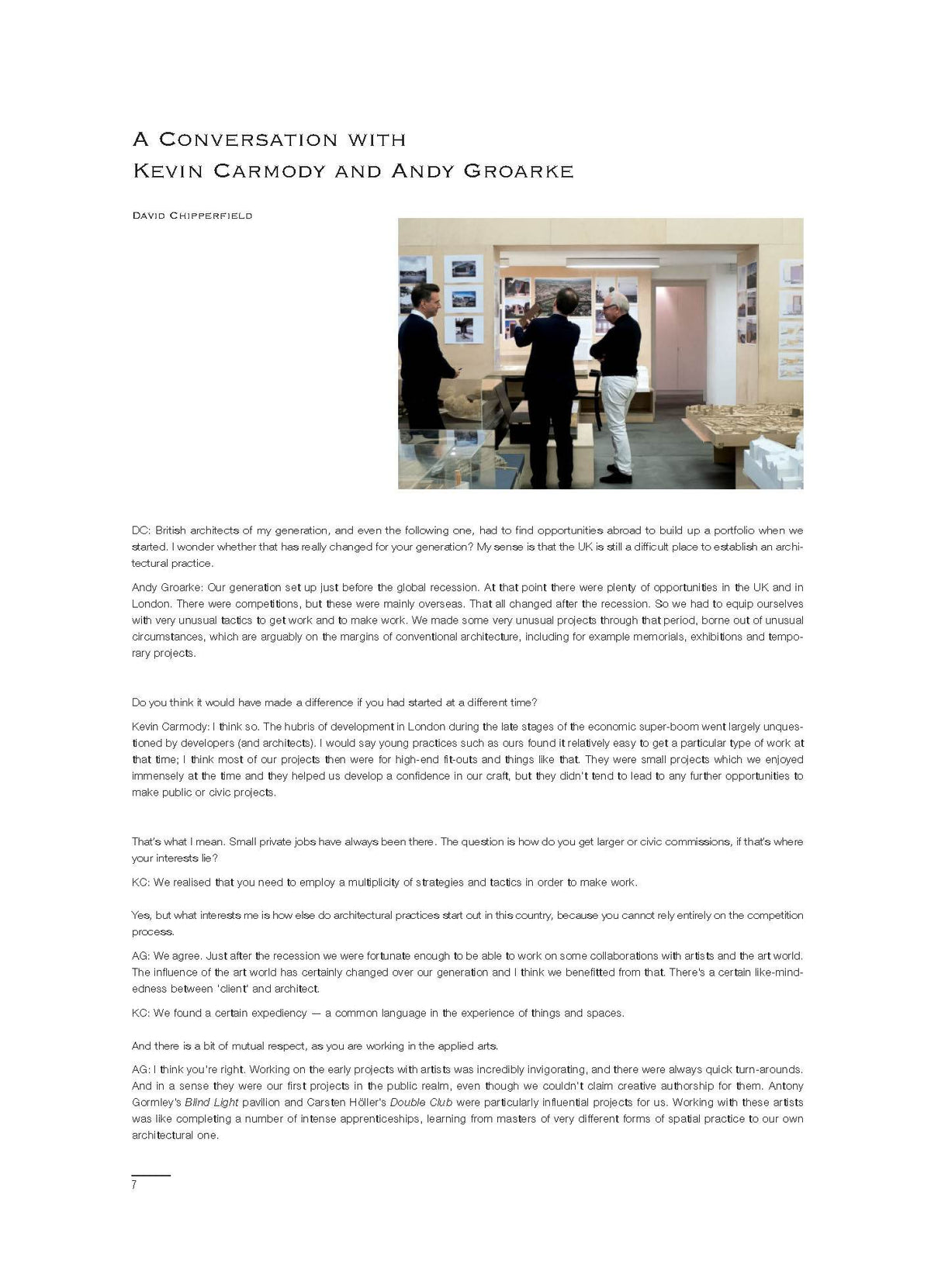 David Chipperfield - Una conversación con Kevin Carmody y Andy Groarke