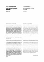 Jeffrey Kipnis - Una conversación con Jacques Herzog