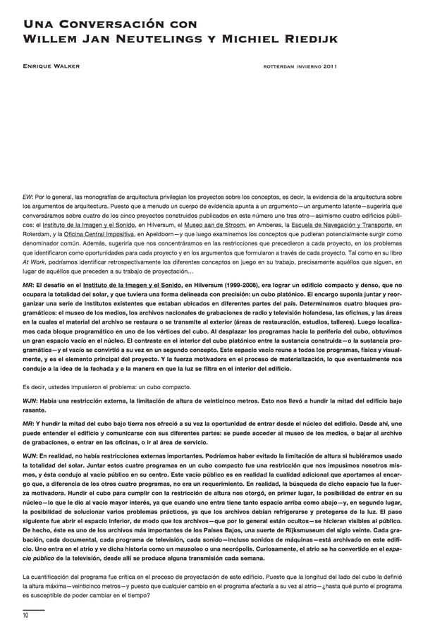 Enrique Walker - Una conversación con W.J. Neutelings y M. Riedijk