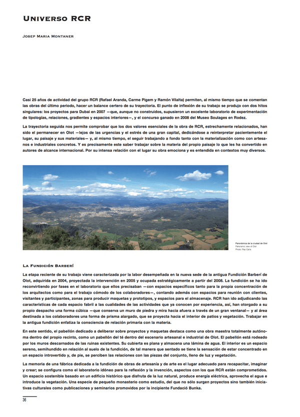 Josep María Montaner - Universo RCR