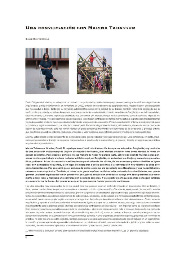 Una conversación con Marina Tabassum, por David Chipperfield