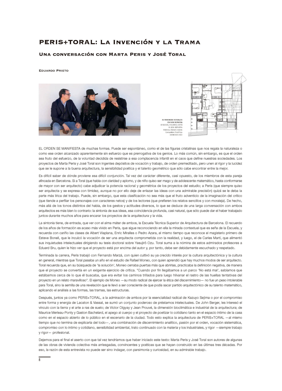 PERIS+TORAL: Invention and Grid. A Conversation with Marta Peris and José Toral, by Eduardo Prieto