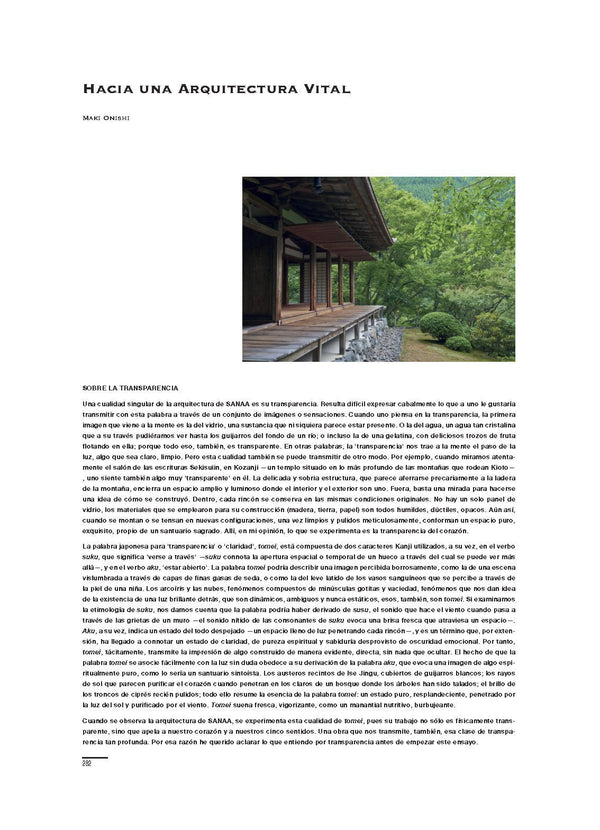 Hacia una arquitectura vital, por Maki Onishi