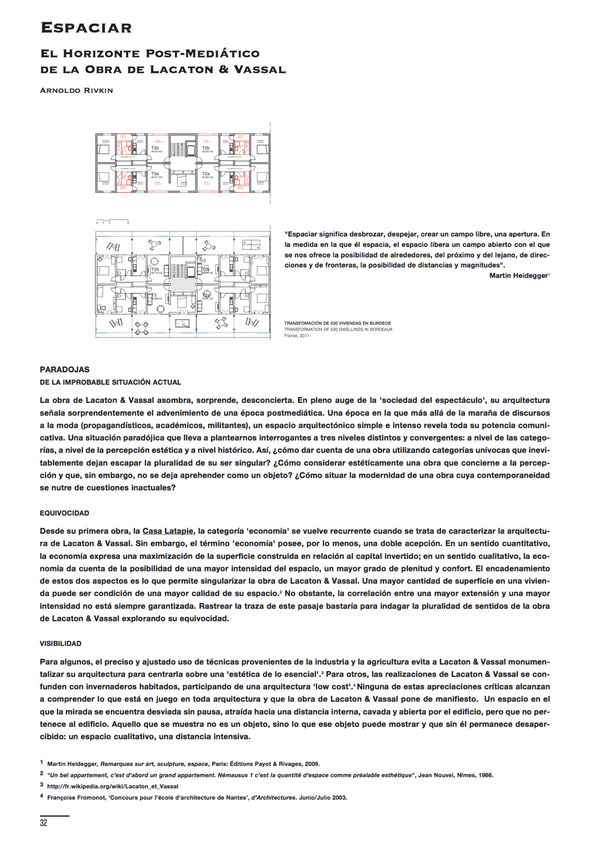 Arnoldo Rivkin - Espaciar. El horizonte post-mediático de la obra de Lacaton & Vassal