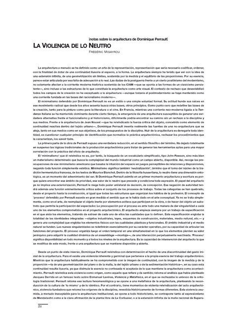 Frédéric Migayrou - A Neutral Violence [Notes on the Architecture of Dominique Perrault]