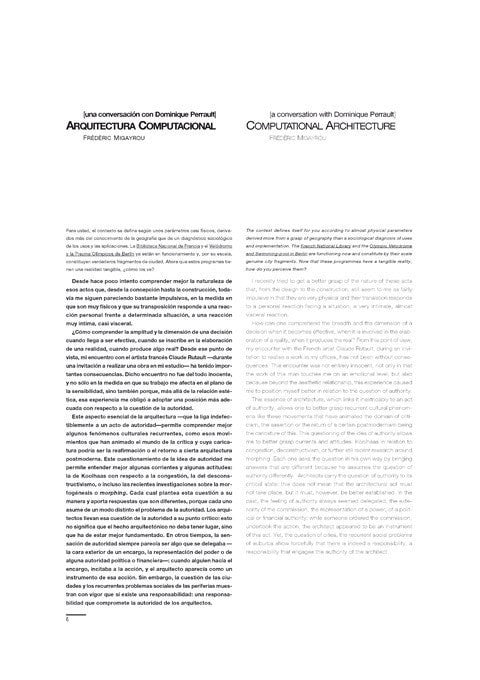 Frédéric Migayrou - Arquitectura computacional. Una conversación con Dominique Perrault
