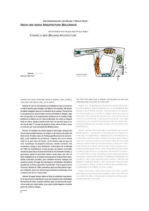Aaron Betsky - Toward a New (Balkan) Architecture