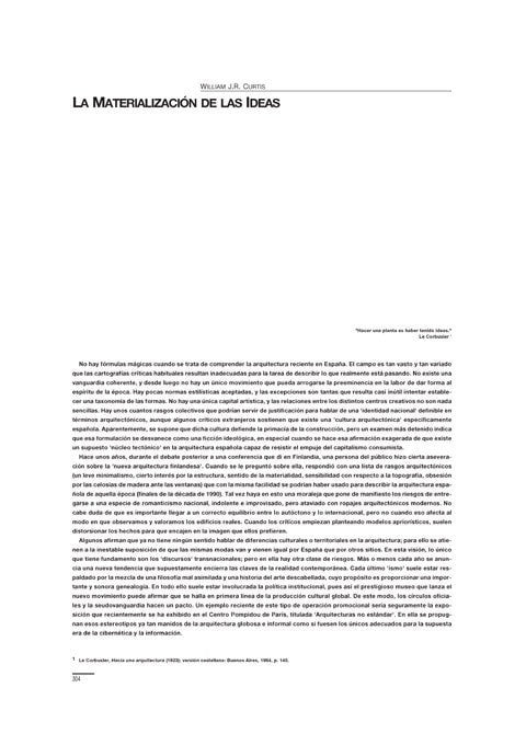 William J.R. Curtis - La materialización de las ideas