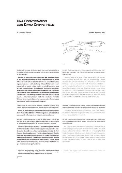 Alejandro Zaera - Una conversación con David Chipperfield
