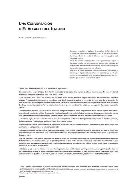 Xumeu Mestre y Joep Quetglas - Una conversación o el aplauso del italiano