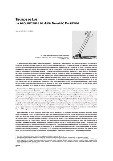 William J.R. Curtis - Theatres of Light: The Architecture of Juan Navarro Baldeweg