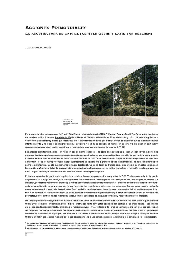 Juan Antonio Cortés - Primordial Actions. The Architecture of OFFICE [Kersten Geers and David Van Severen]