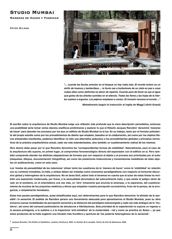 Peter Wilson - Studio Mumbai Maneras de hacer y fabricar