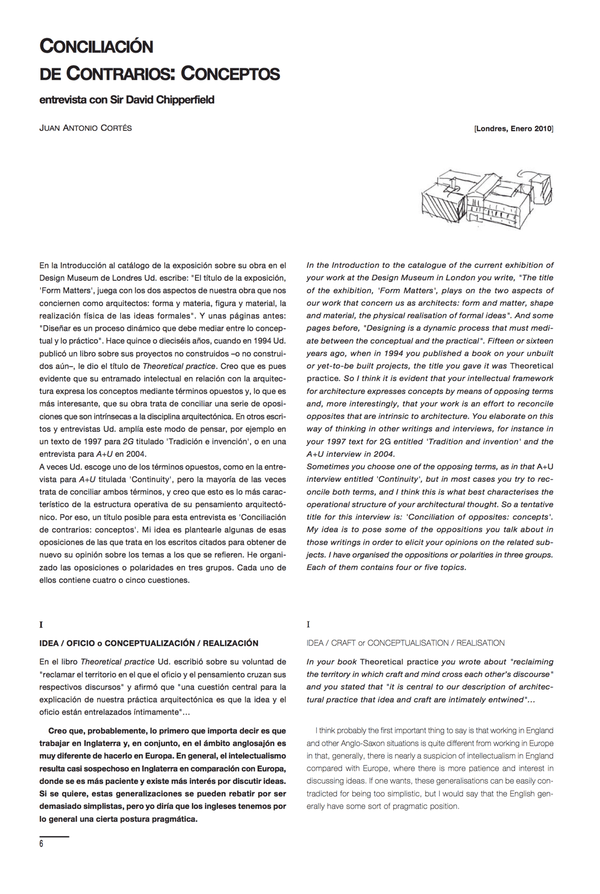 Juan Antonio Cortés - Reconciling Opposites: Concepts. Interview with Sir David Chipperfield