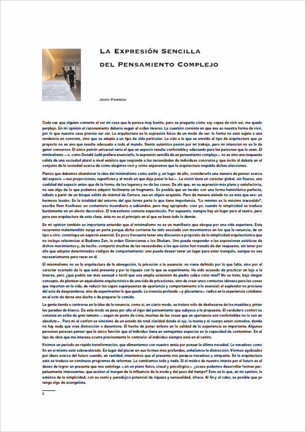 John Pawson - La expresión sencilla del pensamiento complejo
