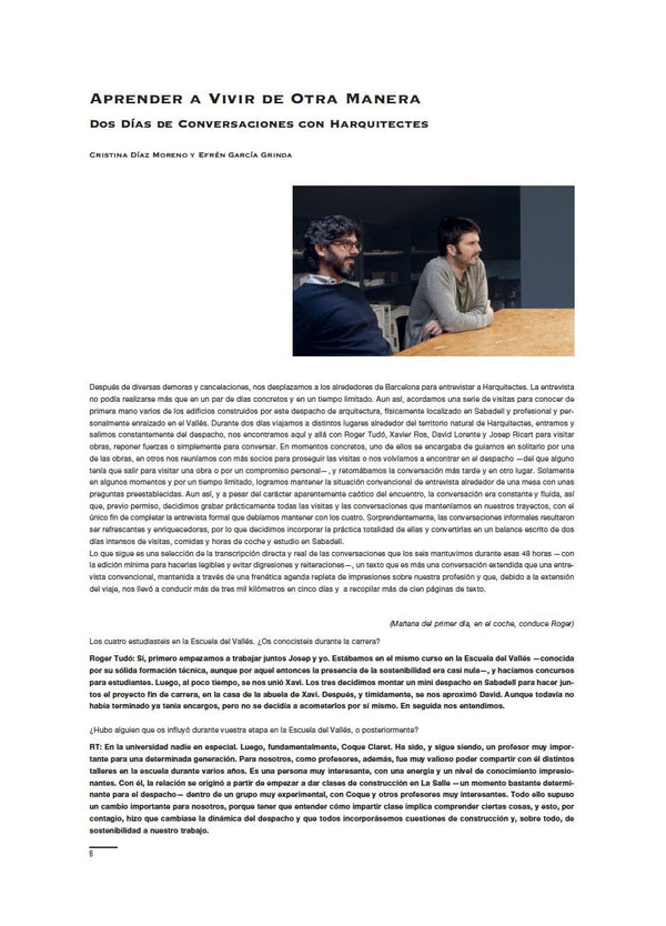 Learning to Live Differently. Two Days of Conversations with Harquitectes, by Cristina Díaz Moreno y Efrén García Grinda