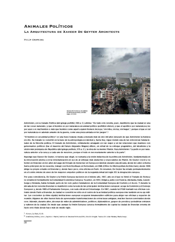 Political Animals. The Architecture of Xaveer De Geyter Architects, by Philip Ursprung