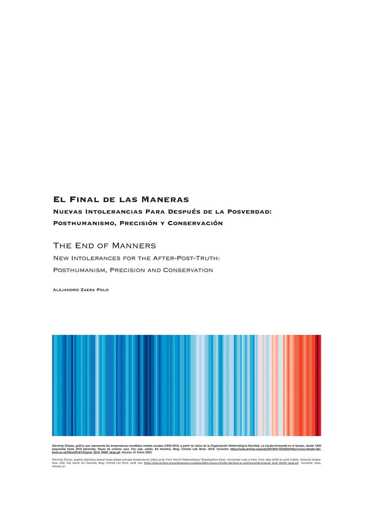 El Final de las Maneras. Nuevas Intolerancias para Después de la Posverdad: Posthumanismo, Precisión y Conservación, por Alejandro Zaera-Polo
