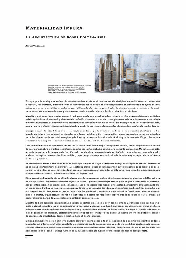Impure Materiality. The Architecture of Roger Boltshauser, by Jesús Vassallo