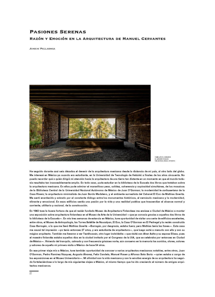 Juhani Pallasmaa - Pasiones Serenas Razón y Emoción en la Arquitectura de Manuel Cervantes