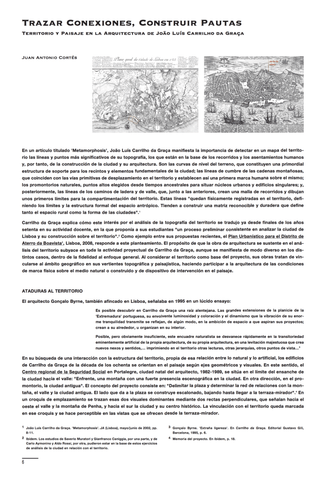 Juan Antonio Cortés - Trazar conexiones, construir pautas [Territorio y paisaje en la arquitectura de João Luis Carrilho da Graça] El Croquis
